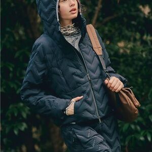 Black Quilted Hooded Puffer from FP Movement